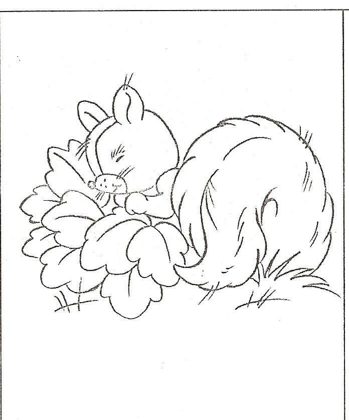 Kolorowanka z Puszystym Przyjacielem - Kociak i Kwiaty kolorowanka do druku